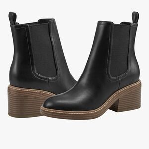 Marc Fisher Black and Brown Ankle Boots